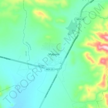 Malpaso地形图、海拔、地势
