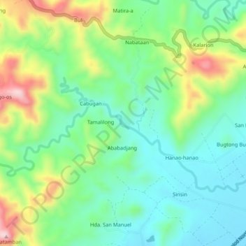 Patag地形图、海拔、地势