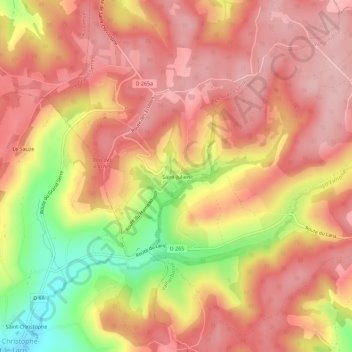Saint-Julien地形图、海拔、地势