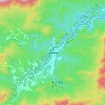 天堂寨镇地形图、海拔、地势