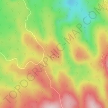 Roy Hill地形图、海拔、地势