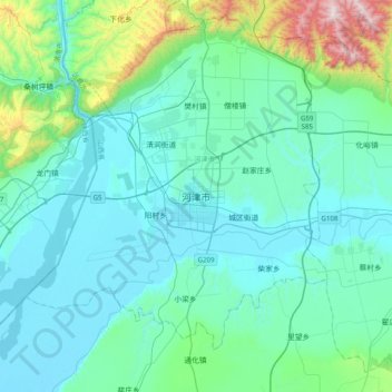 河津市地形图、海拔、地势