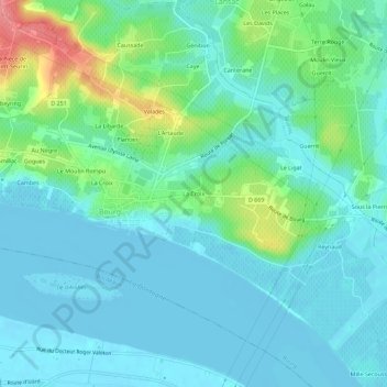 La Croix地形图、海拔、地势