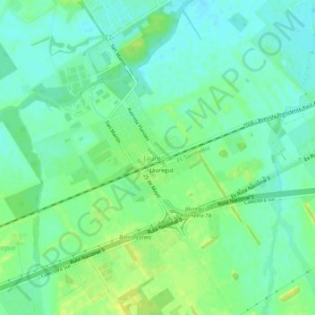 Jáuregui地形图、海拔、地势