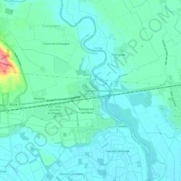 Mariotto地形图、海拔、地势