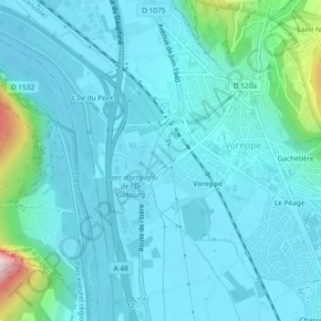 Brandegaudière地形图、海拔、地势