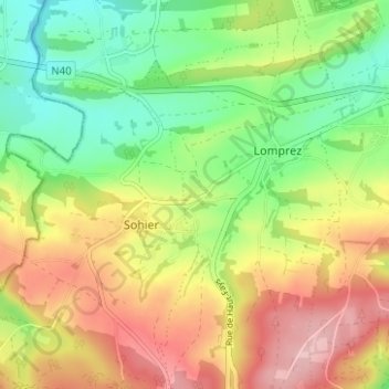 Barzin地形图、海拔、地势