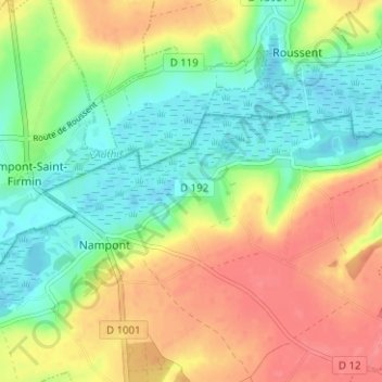 Montigny地形图、海拔、地势