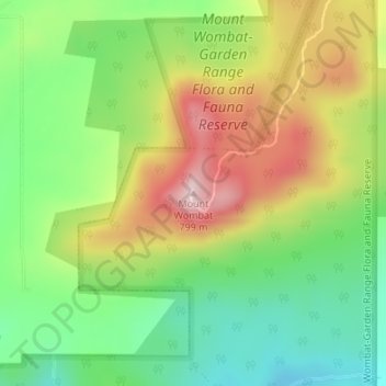 Mount Wombat地形图、海拔、地势