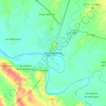 Tambogrande地形图、海拔、地势
