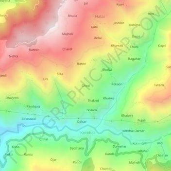 Ghasi地形图、海拔、地势