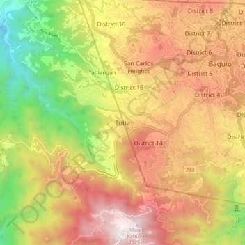 Tuba地形图、海拔、地势