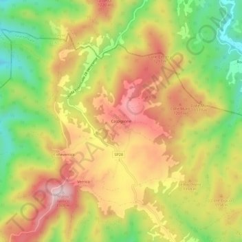 Castiglione地形图、海拔、地势