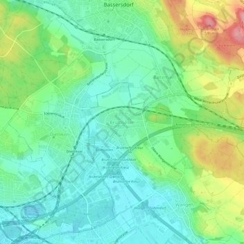Brüttisellen地形图、海拔、地势