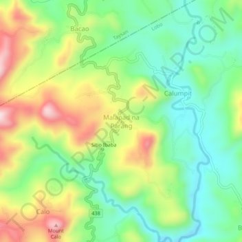 Malapad na Parang地形图、海拔、地势