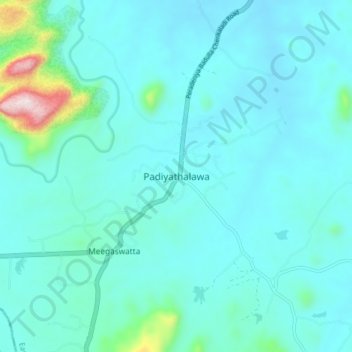 Padiyathalawa地形图、海拔、地势