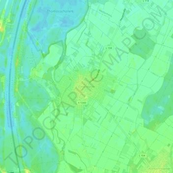 Ottenheim地形图、海拔、地势