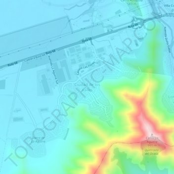 Ciudad de los Valles地形图、海拔、地势