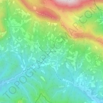 Les Jonchiers地形图、海拔、地势