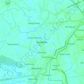 Macabebe地形图、海拔、地势