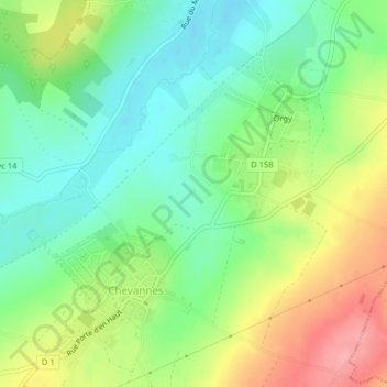 Château de Grey地形图、海拔、地势
