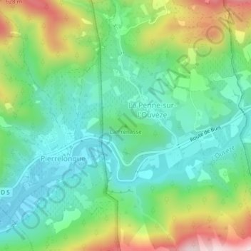La Prenasse地形图、海拔、地势