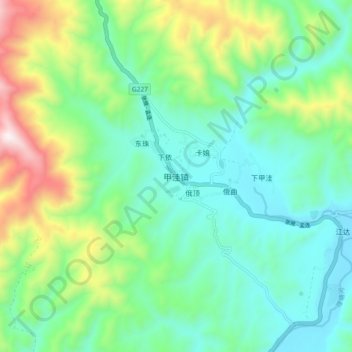 甲洼镇地形图、海拔、地势