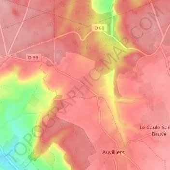 Les Ventes Mésangères地形图、海拔、地势