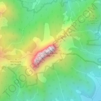 Mont Aiguille地形图、海拔、地势