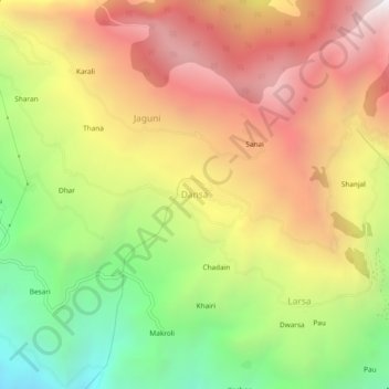 Dansa地形图、海拔、地势
