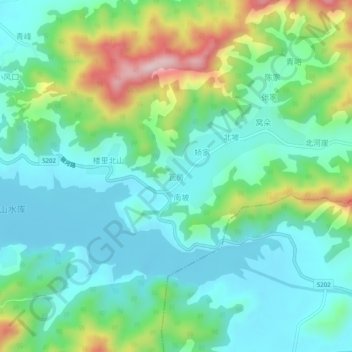 瓦房地形图、海拔、地势