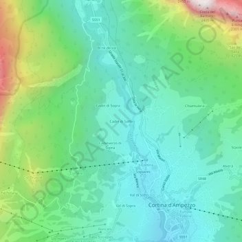 Cadin di Sotto地形图、海拔、地势