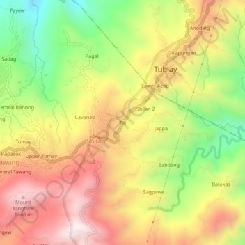 Tili地形图、海拔、地势