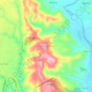 New Carmen地形图、海拔、地势