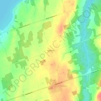 Nestleton地形图、海拔、地势