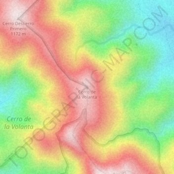 Cerro de la Volanta地形图、海拔、地势