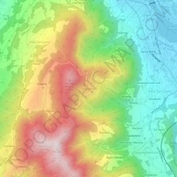 Consonno地形图、海拔、地势