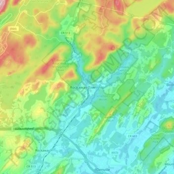 Rockaway Township地形图、海拔、地势