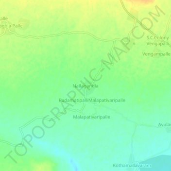 Nallagandla地形图、海拔、地势