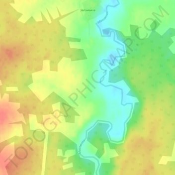 Овчино地形图、海拔、地势