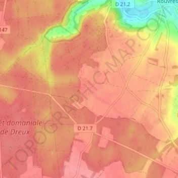 Les Nonains地形图、海拔、地势