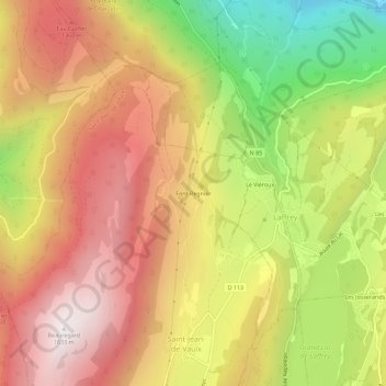 Font Regnier地形图、海拔、地势