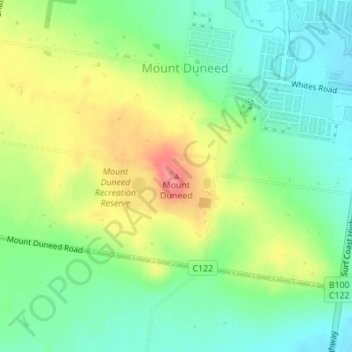 Mount Duneed地形图、海拔、地势