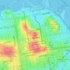 Russian Hill地形图、海拔、地势