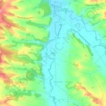 Carole地形图、海拔、地势