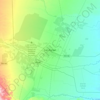 San Rafael地形图、海拔、地势