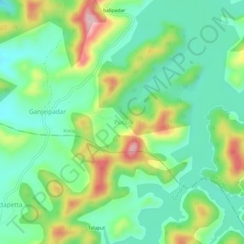 Pucci地形图、海拔、地势