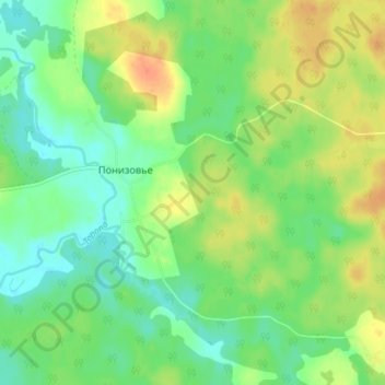 Грибаново地形图、海拔、地势