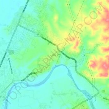 Caggay地形图、海拔、地势