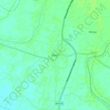 Pipili地形图、海拔、地势